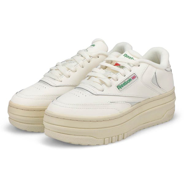 Women's Club C Extra Co Platform Sneaker - Chalk/Chalk/Glengreen