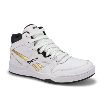 Kds Reebok BB4500 Hi Top Sneaker - White/Black/Gold