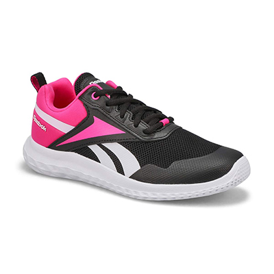 Grls Reebok Rush Runner Sneaker - Black/Pink