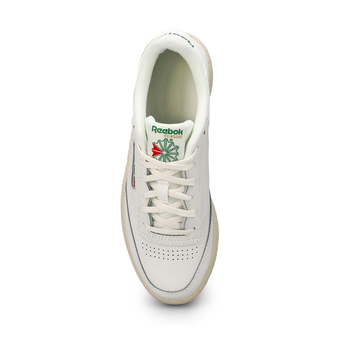 Kids'  Club C Lace Up Sneaker - Chalk/Chalk/Green