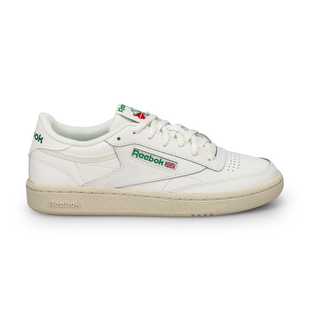 Kids'  Club C Lace Up Sneaker - Chalk/Chalk/Green