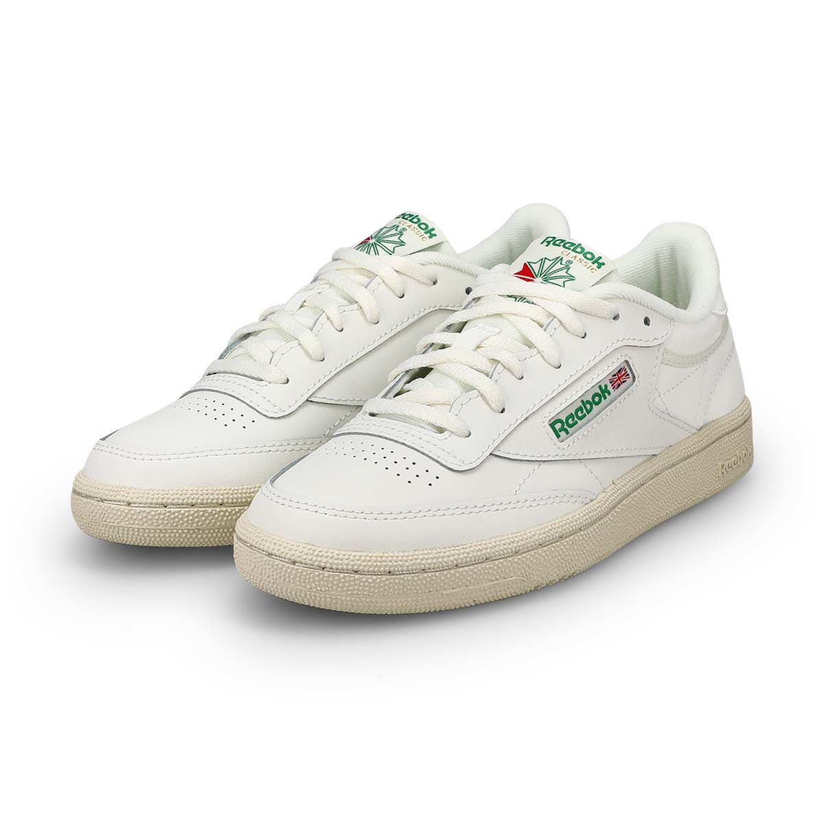 Kids'  Club C Lace Up Sneaker - Chalk/Chalk/Green