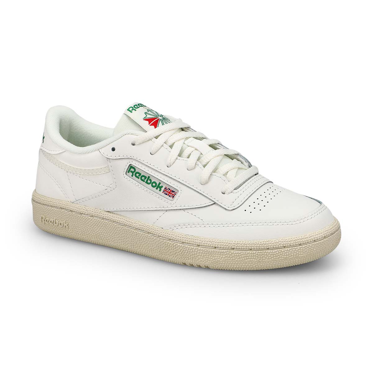 Kids'  Club C Lace Up Sneaker - Chalk/Chalk/Green