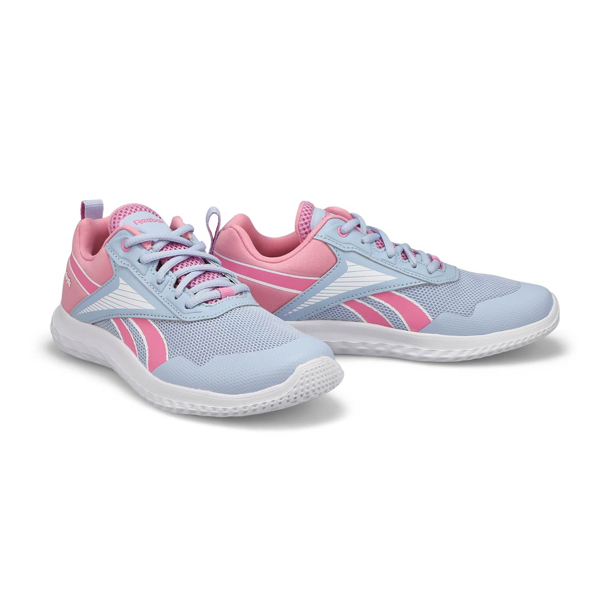 Girls' Rush Runner 5 Lace Up Sneaker - White/Pink/Blue