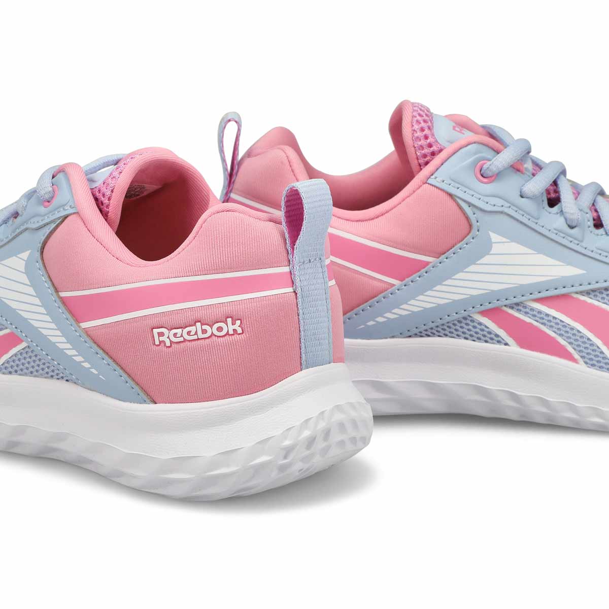 Girls' Rush Runner 5 Lace Up Sneaker - White/Pink/Blue