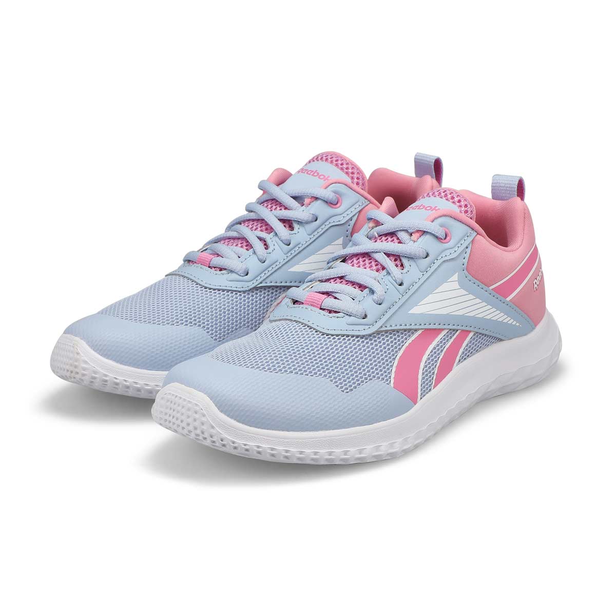 Girls' Rush Runner 5 Lace Up Sneaker - White/Pink/Blue