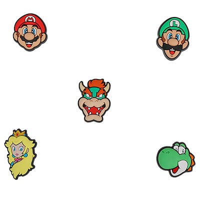 Breloques, Jibbitz Super Mario, 5p