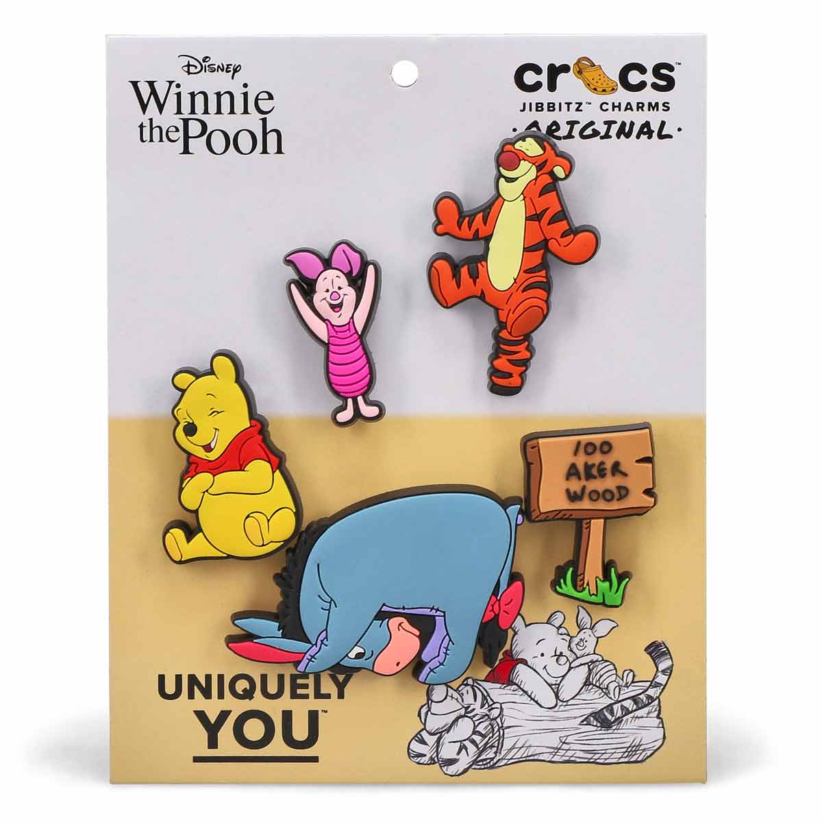 Breloques Jibbitz WINNIE THE POOH - 5 p.