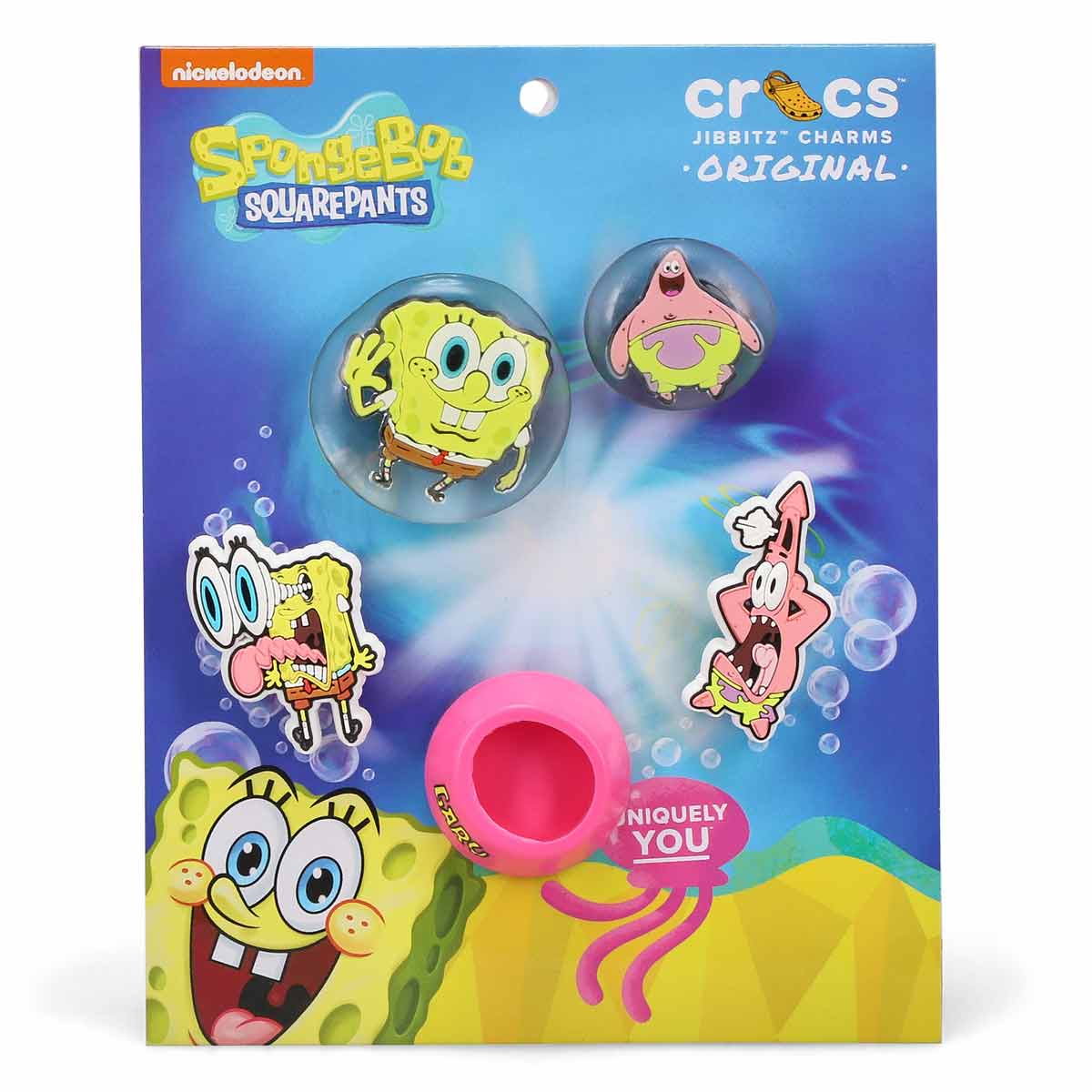 Ensemble de breloques Jibbitz SPONGEBOB BUBBLE - 5 pièces