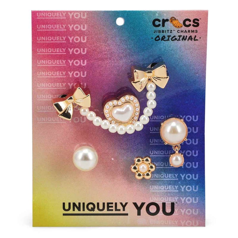 Ensemble de breloques Jibbitz PEARLY GOLD - 5 pièces