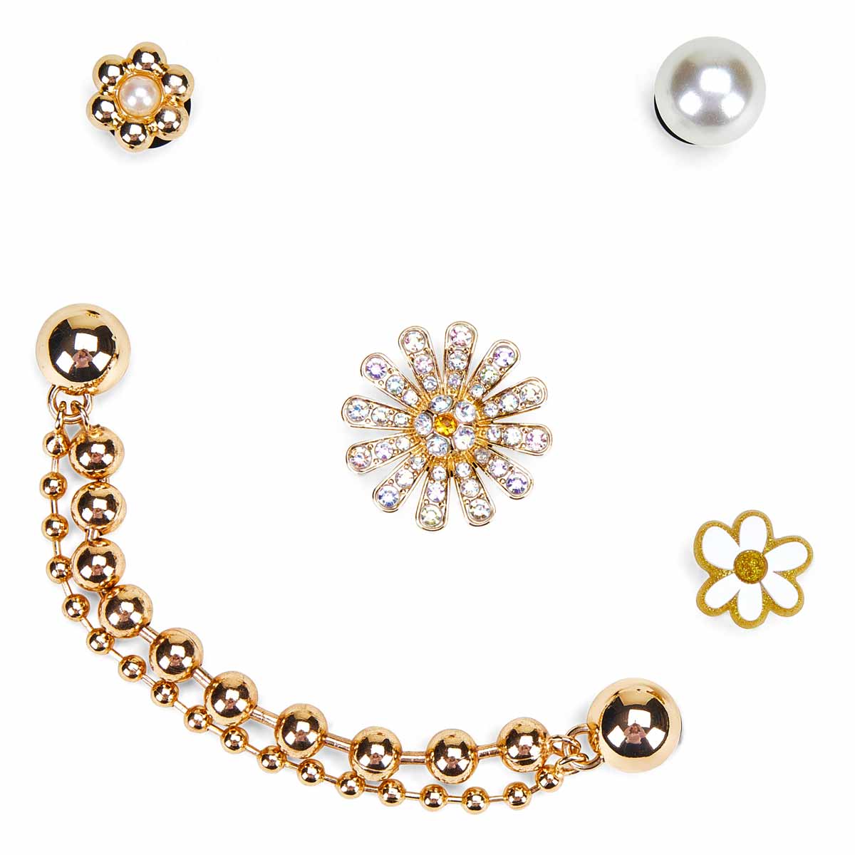 Ensemble de breloques Jibbitz PRETTY IN GOLD - 5 pièces