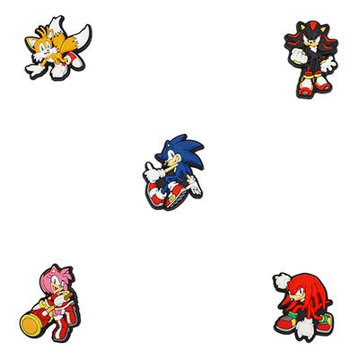 Ensemble de breloques Jibbitz SONIC THE HEDGEHOG - 5 pièces