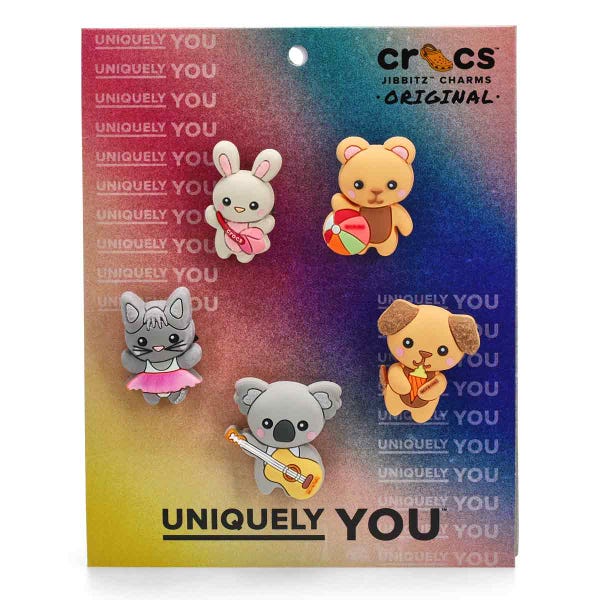 Ensemble de breloques Jibbitz CUTIE ANIMAL FRIENDS - 5 pièces