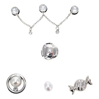 Ensemble de breloques Jibbitz SILVER AND PEARL - 5 pièces