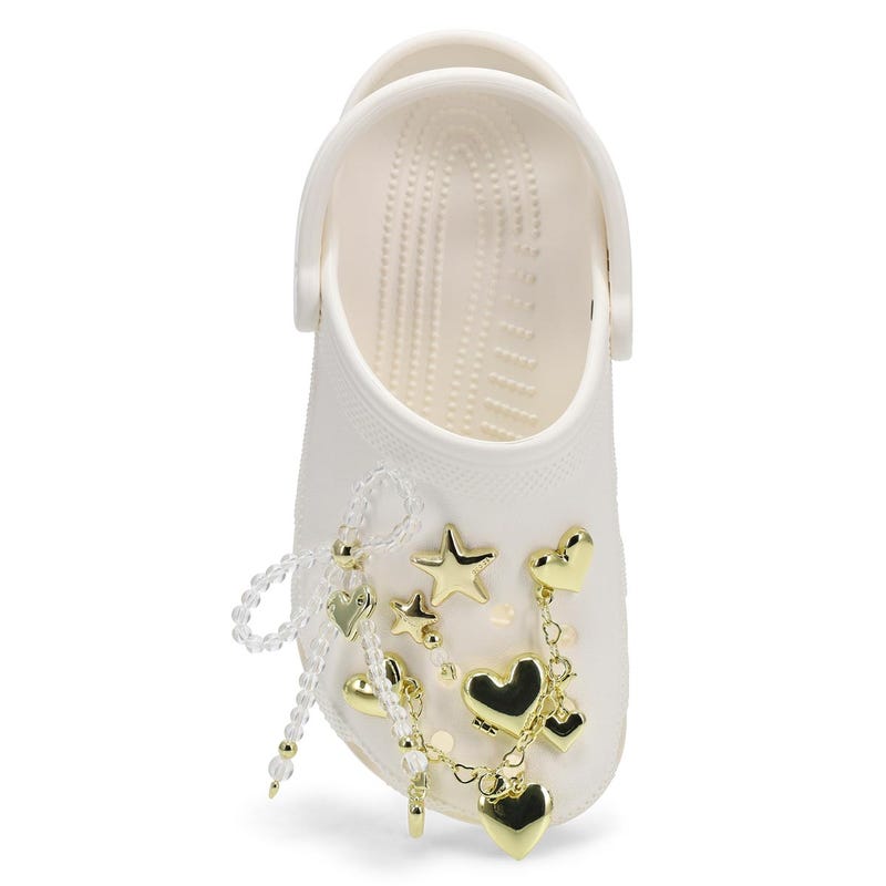 Jibbitz Gold Hearts and Stars 5 Pack