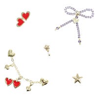 Jibbitz Gold Hearts and Stars 5 Pack