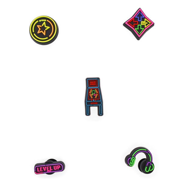 Ensemble de breloques Jibbitz LEVEL UP GAMER - 5 pièces