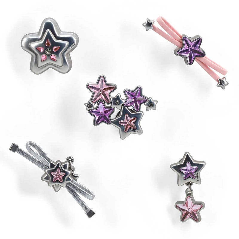 Jibbitz étoiles et boucles paquet de 5