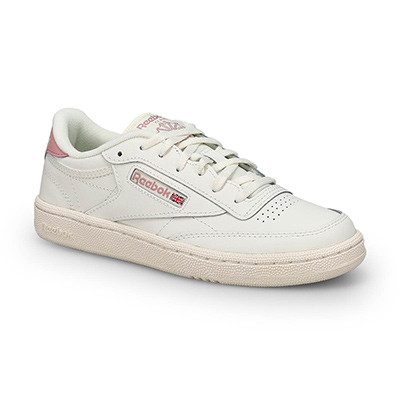 Kds Club C Lace Up Sneaker - Chalk/Chalk/Smokey Rose