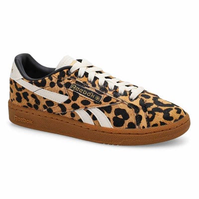 Lds Club C Grounds UK Poiny Hair Sneaker - Cheetah Print/ Chalk