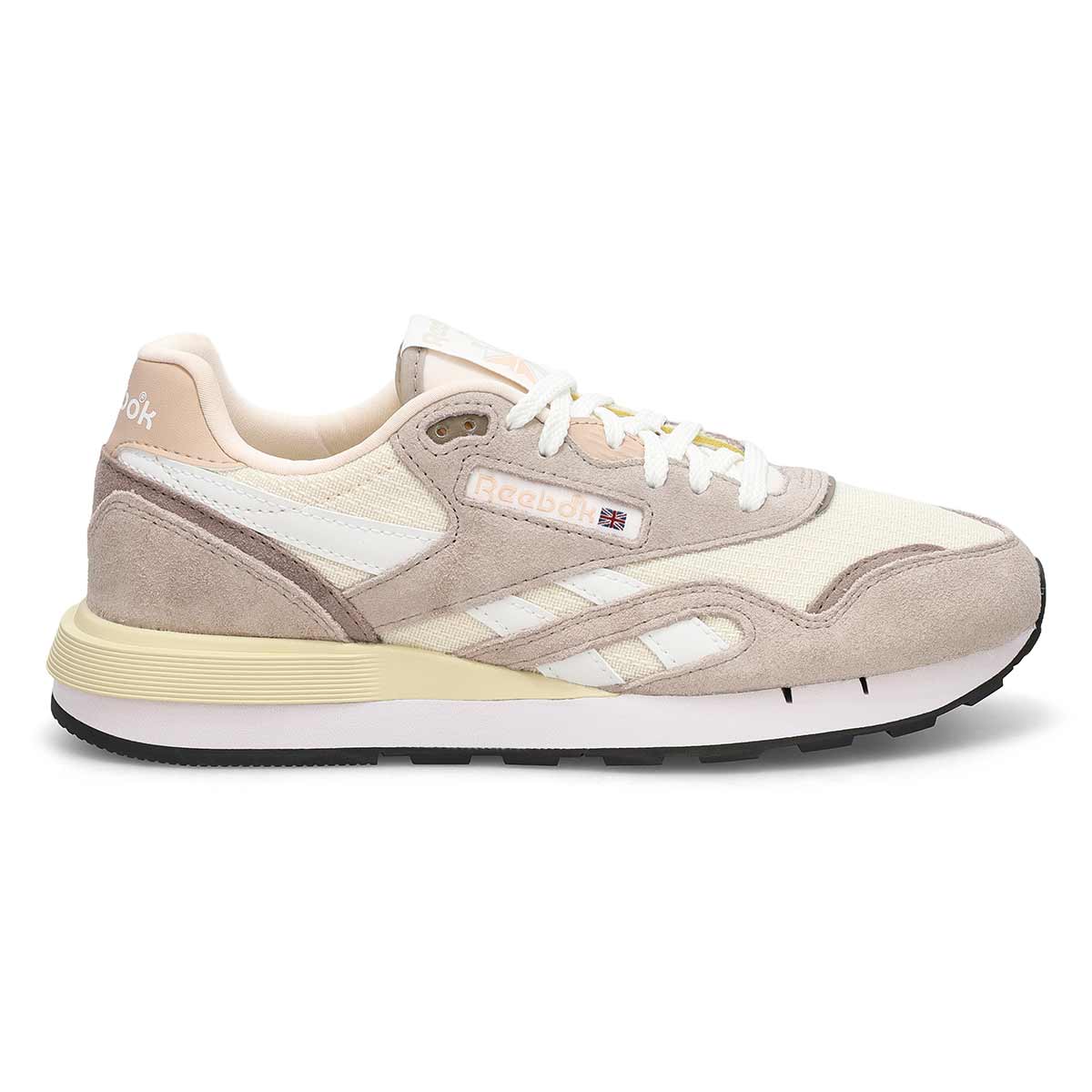 Women's  Classic Nylon 89 Lace Up Sneaker - Moonstone/Gritty Grey/White