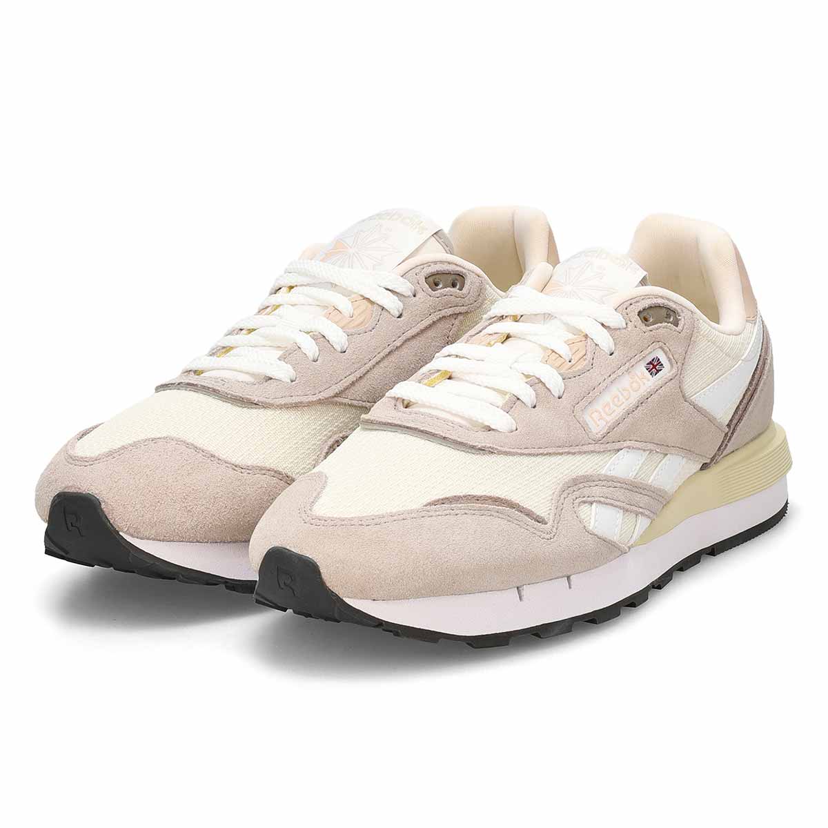 Women's  Classic Nylon 89 Lace Up Sneaker - Moonstone/Gritty Grey/White
