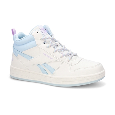 Grls Prime Mid 2.0 Lace Up Sneaker - White/Glass Blue/Digital Gleam