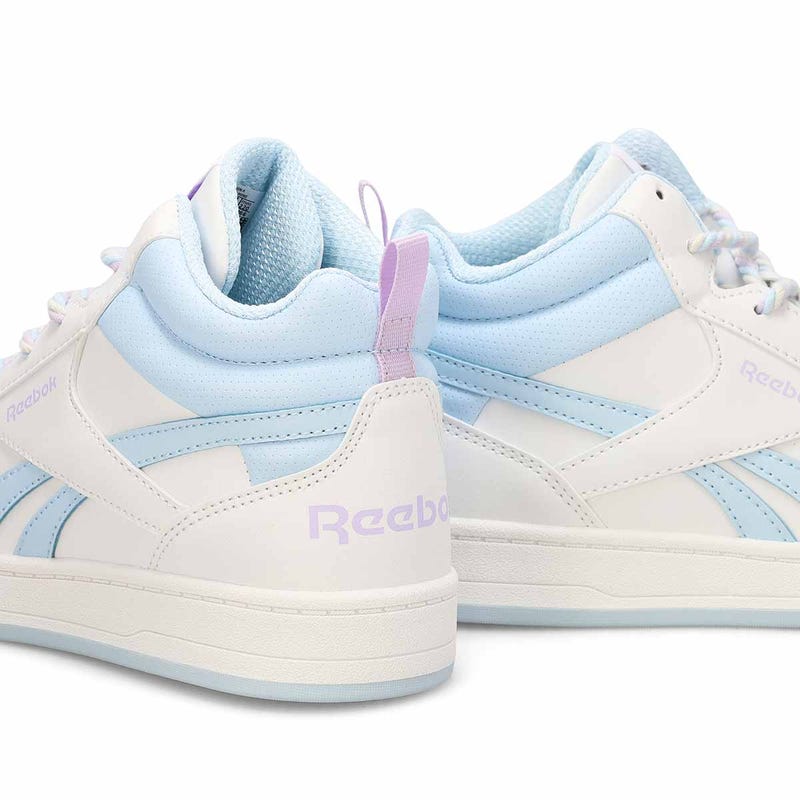 Girls'  Prime Mid 2.0 Lace Up Sneaker - White/Glass Blue/Digital Gleam