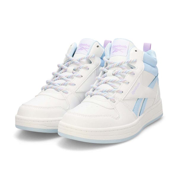 Girls'  Prime Mid 2.0 Lace Up Sneaker - White/Glass Blue/Digital Gleam
