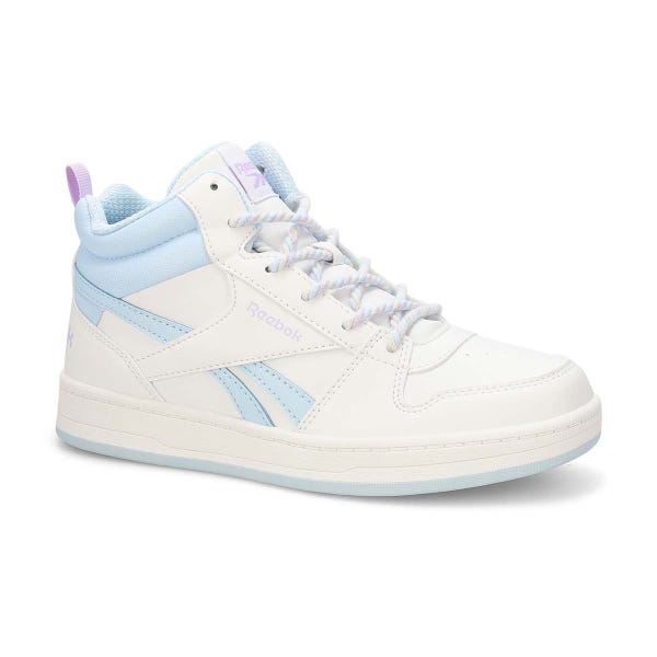Girls'  Prime Mid 2.0 Lace Up Sneaker - White/Glass Blue/Digital Gleam