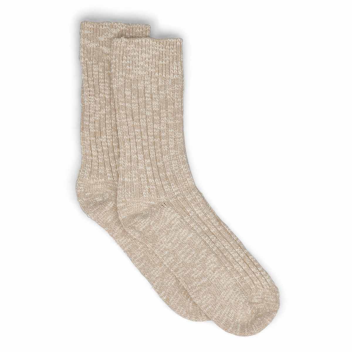 Chaussettes COTTON SLUB, beige/blanc, femmes