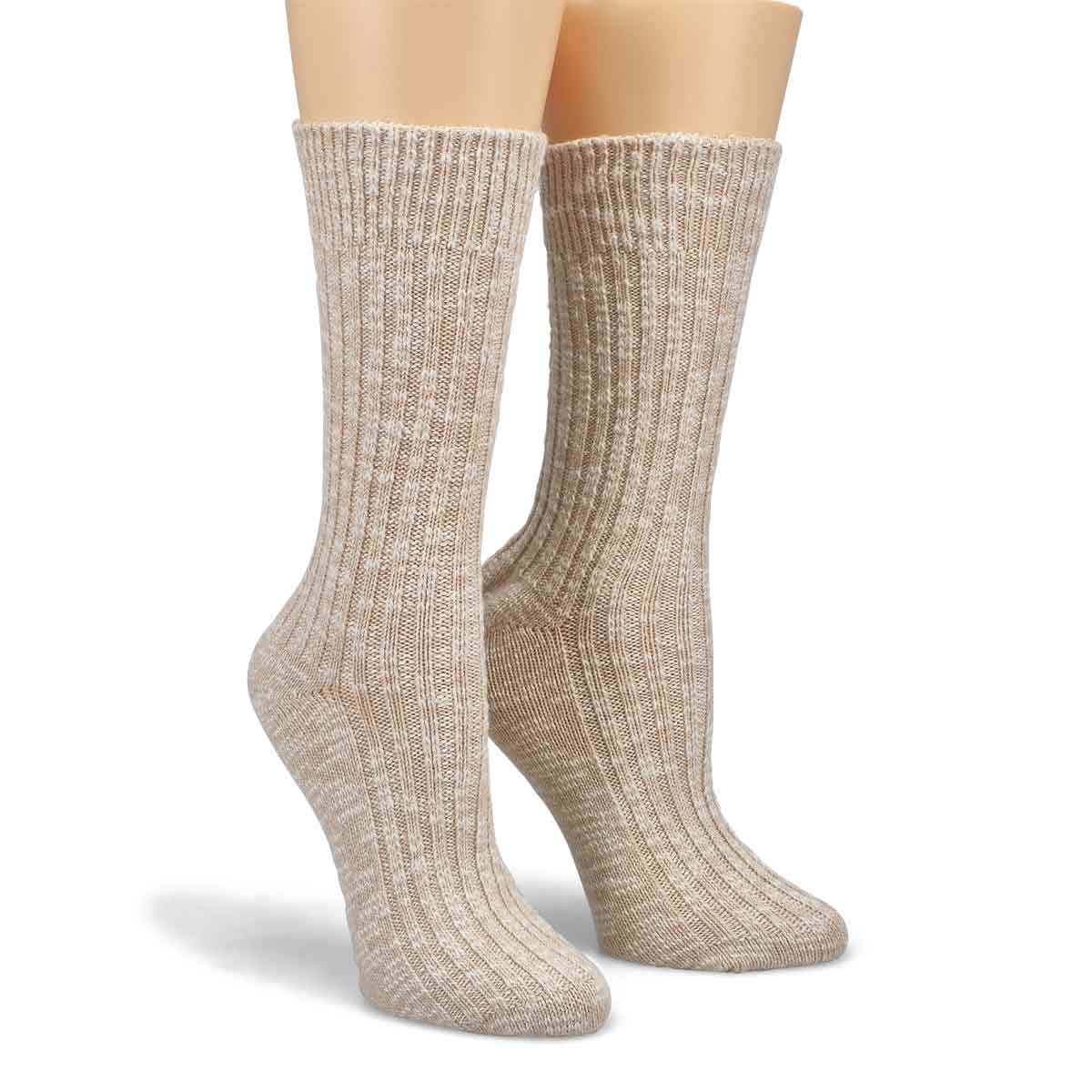 Chaussettes COTTON SLUB, beige/blanc, femmes