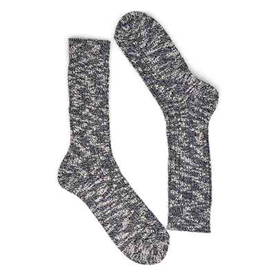 Chaussette Cotton Slub, bleu/blanc, femme
