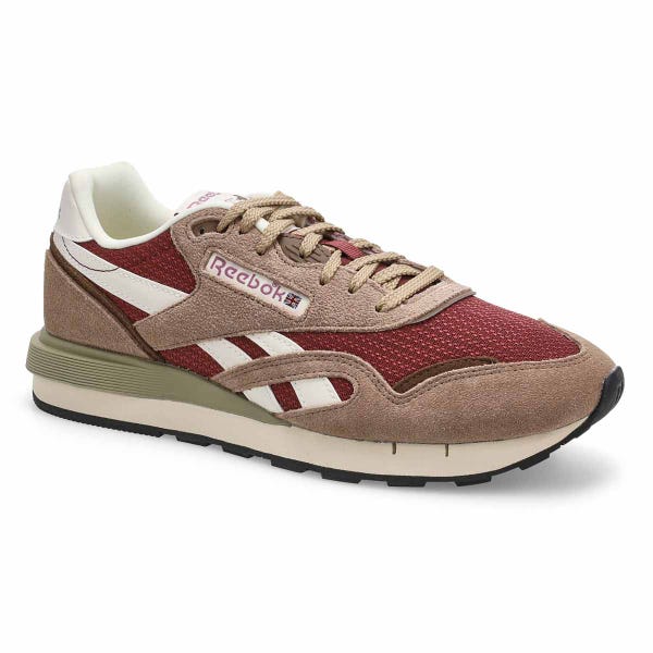 Men's Classic Nylon 89 Lace Up Sneaker - Grainy Grey/Blackberry/Chalk