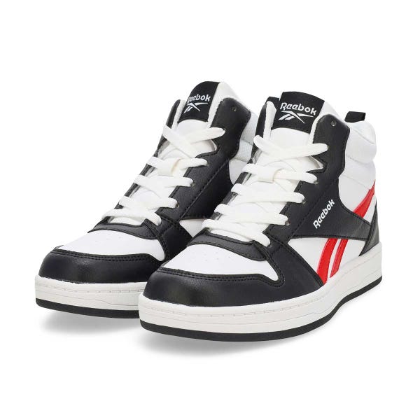 Kids'  Prime Mid 2.0 Lace Up Sneaker - White/Black/Vector Red