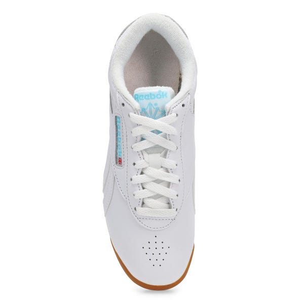 Women's Freestyle Lo Leather Sneaker - White/Blue/Gum