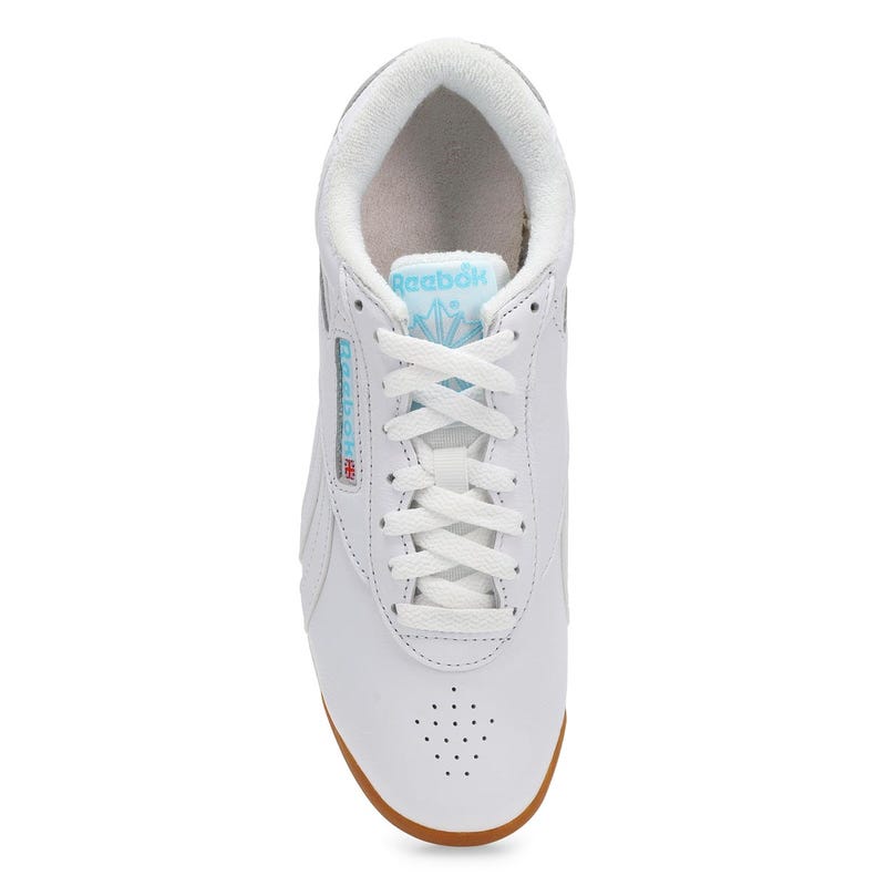 Women's Freestyle Lo Leather Sneaker - White/Blue/Gum