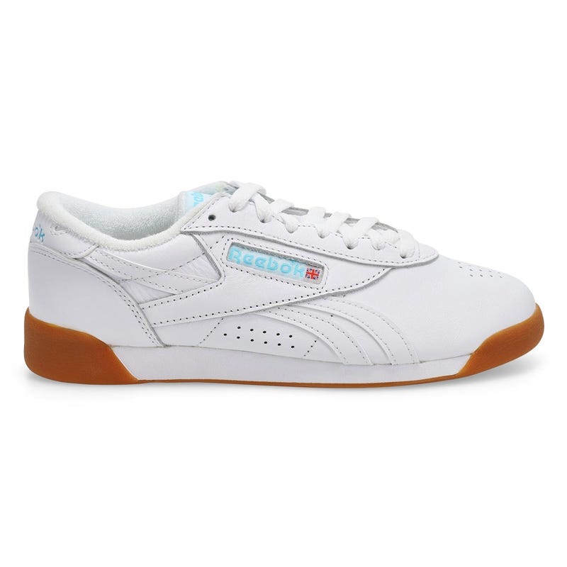 Women's Freestyle Lo Leather Sneaker - White/Blue/Gum
