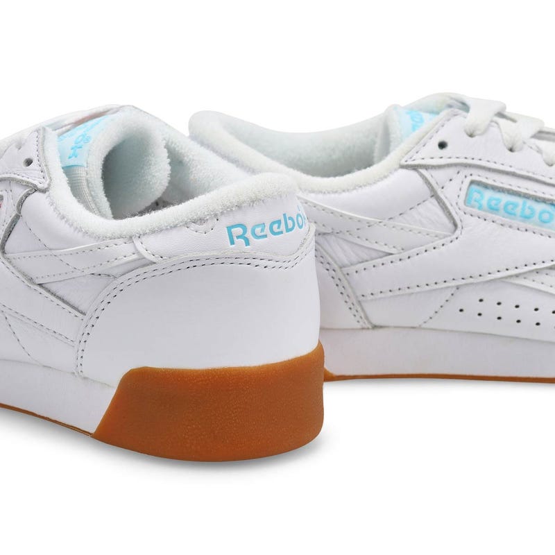 Women's Freestyle Lo Leather Sneaker - White/Blue/Gum