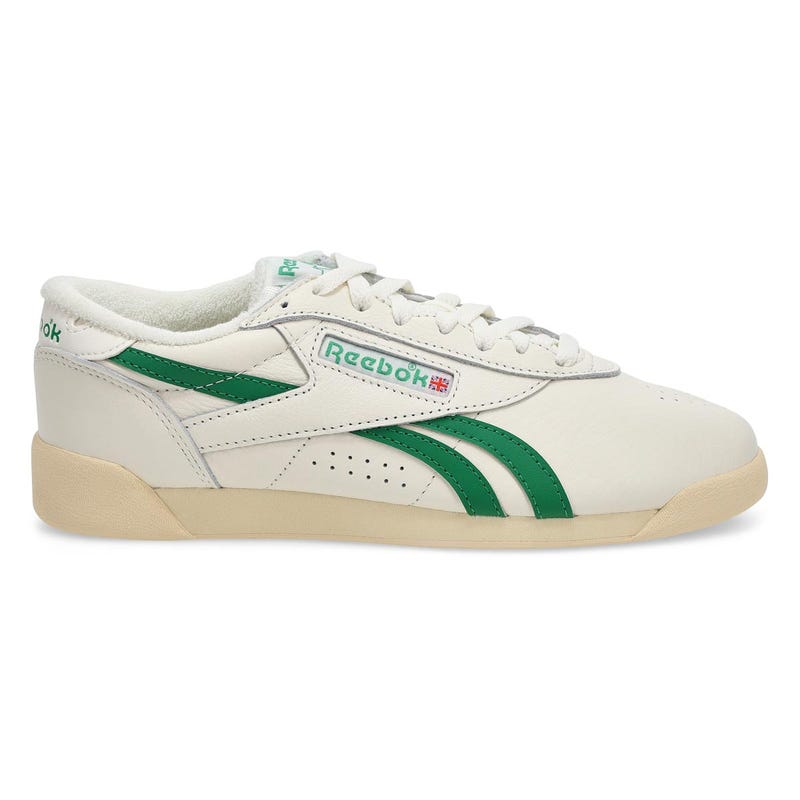 Women's  Freestyle Lo Leather Sneaker - Chalk/Glen Green/White