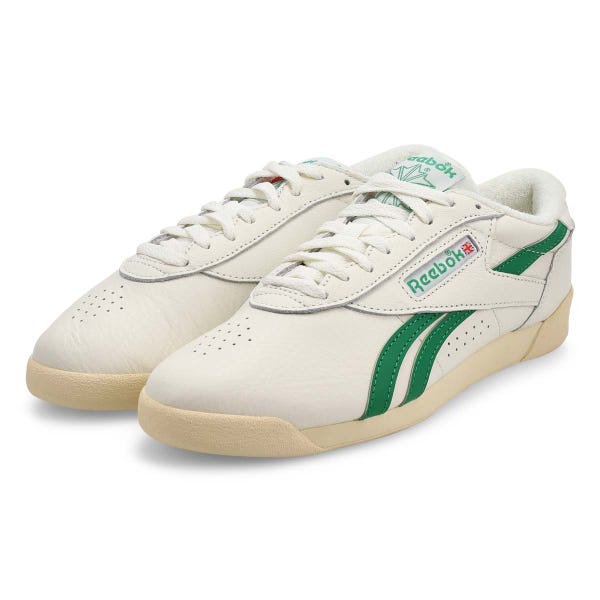 Women's  Freestyle Lo Leather Sneaker - Chalk/Glen Green/White