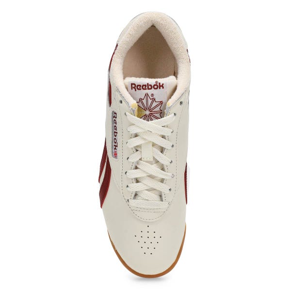 Women's Freestyle Lo Leather Sneaker - Chalk/Classic Burgundy/Gum