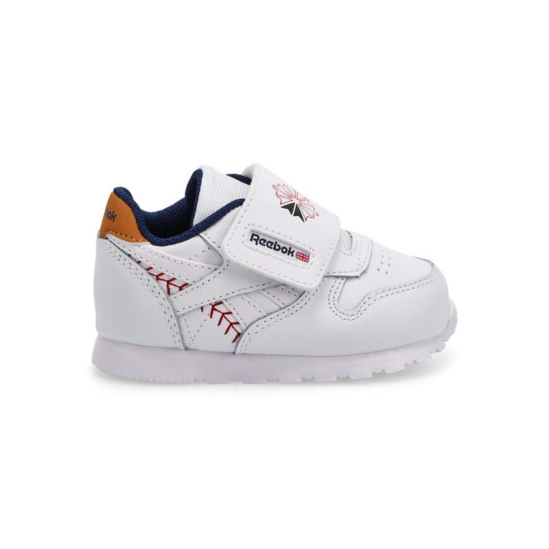 Infants' Classic Leather Sneaker - White/Vector Navy/Flash Red