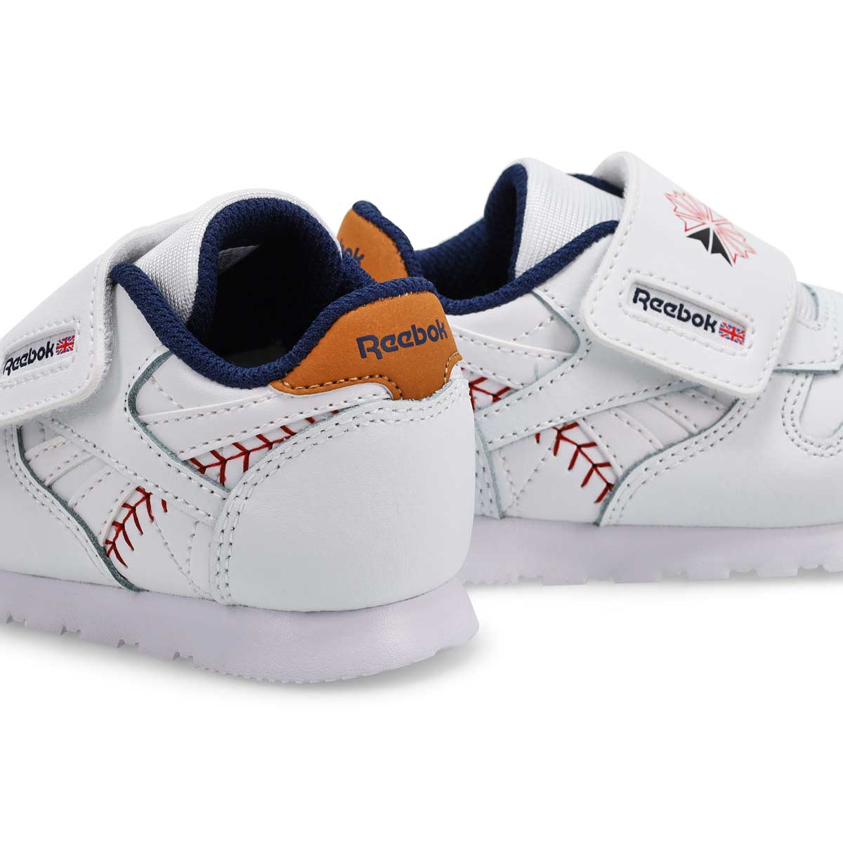 Baskets en cuir CLASSIC LEATHER, blanc/marine/roug