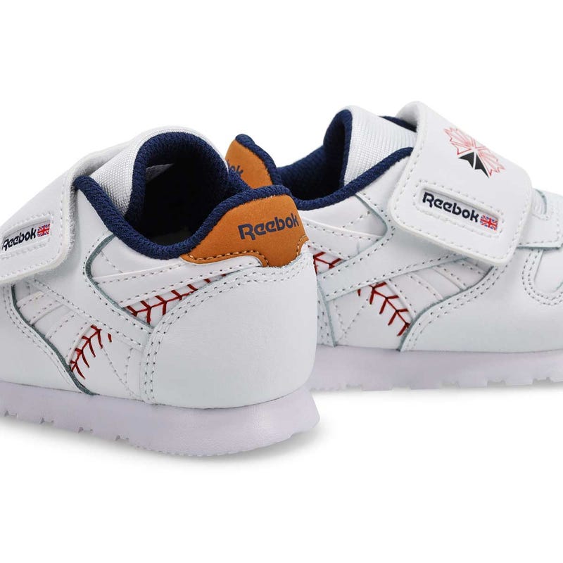 Infants' Classic Leather Sneaker - White/Vector Navy/Flash Red