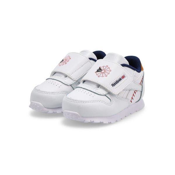 Infants' Classic Leather Sneaker - White/Vector Navy/Flash Red