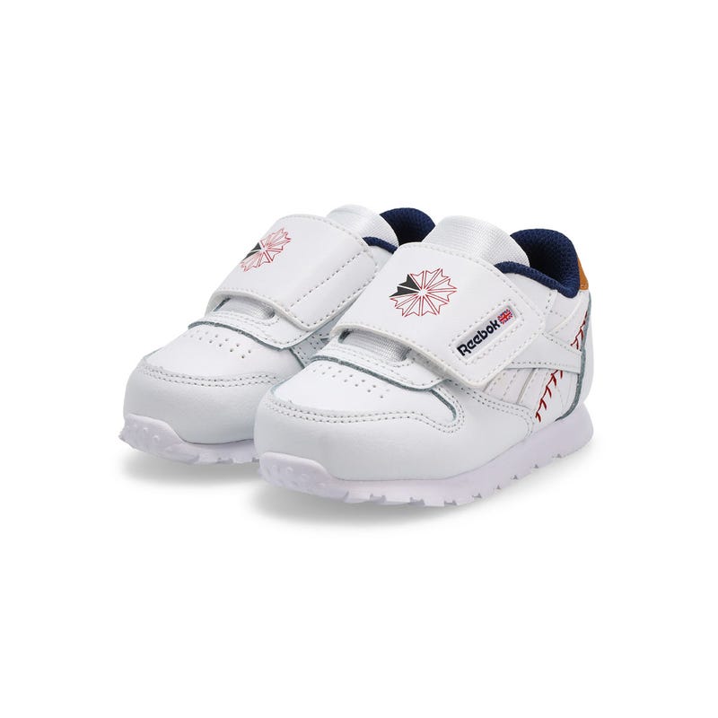 Infants' Classic Leather Sneaker - White/Vector Navy/Flash Red