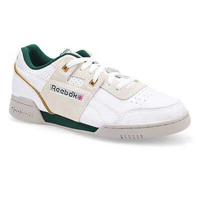 Mns Workout Plus Lace Up Sneaker - White/Heritage Green/Trophy Gold