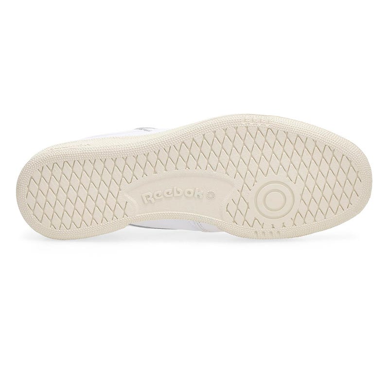 Men's Reebok Club C 85 lace-up sneaker in White/Chalk/Gold.
