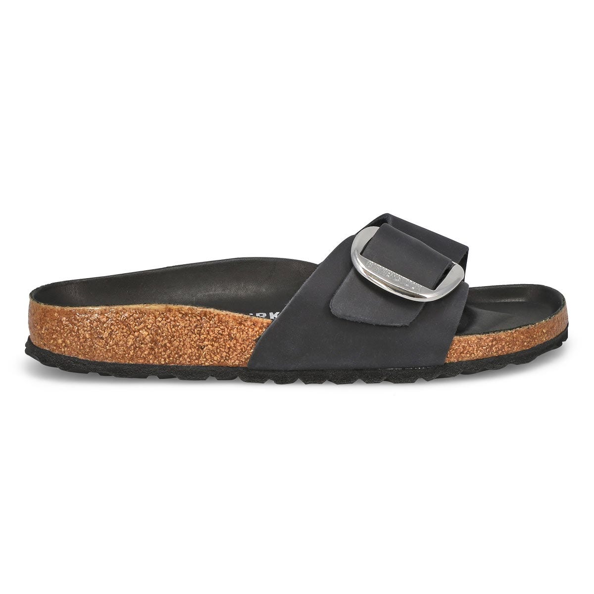 Women's Madrid Big Buckle 1 Strap Narrow Sandal - Black